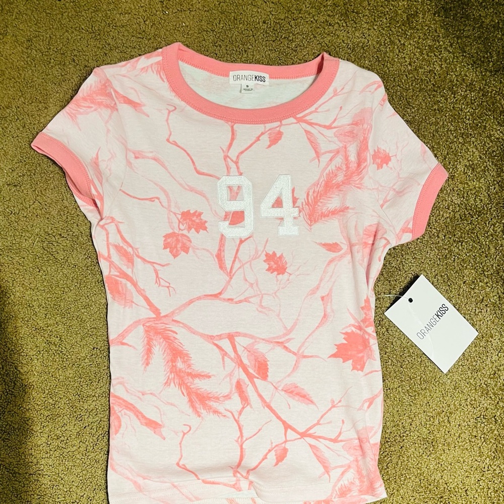 OrangeKiss Women's Pink Short Sleeve Tee